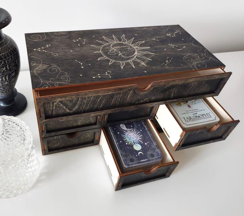 Crystal & Jewelry Organizer — 7-Drawer Oracle Box