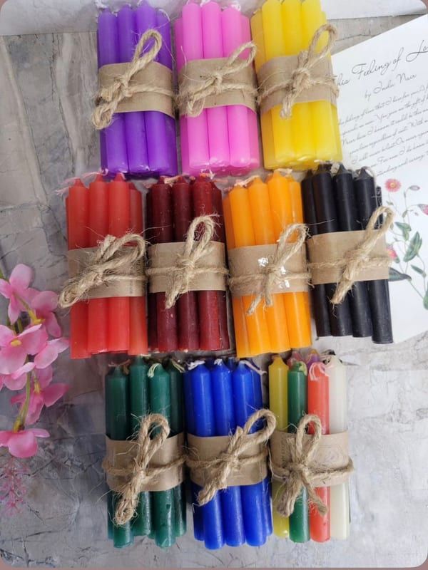 Mini Color Chime Candles — Set of 10